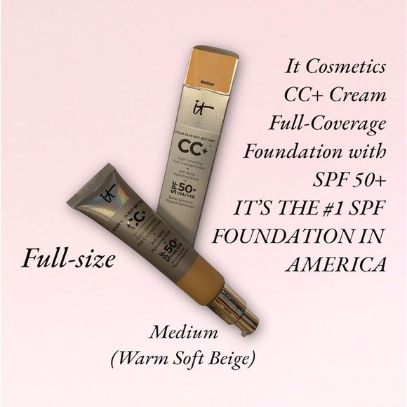 It Cosmetics CC+ Cream Full-Coverage Foundation/SPF 50+ Full Size 32ml M… - Picture 1 of 8